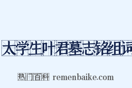 太学生叶君墓志铭组词是什么意思的图片